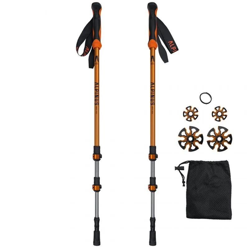 Alpinus Monte Rosa Trekking Poles - Orange