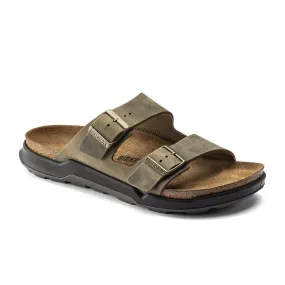 Birkenstock Arizona Crosstown Slide Sandal (Men) - Faded Khaki Oiled Leather