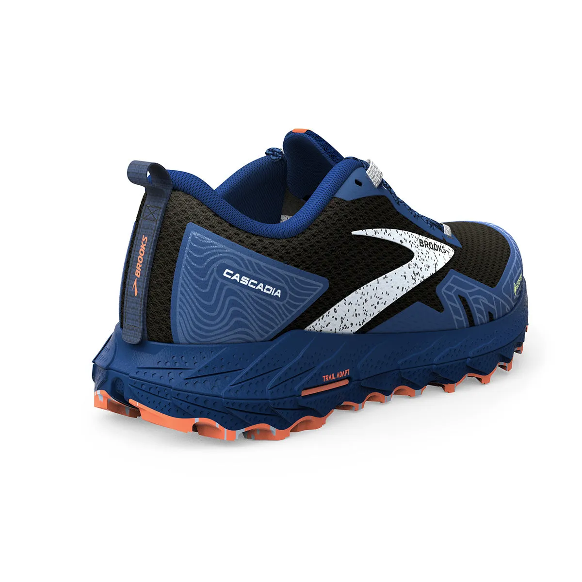 Mens Brooks Cascadia 17 GTX Trail Running Shoes - Black/Blue/Firecracker