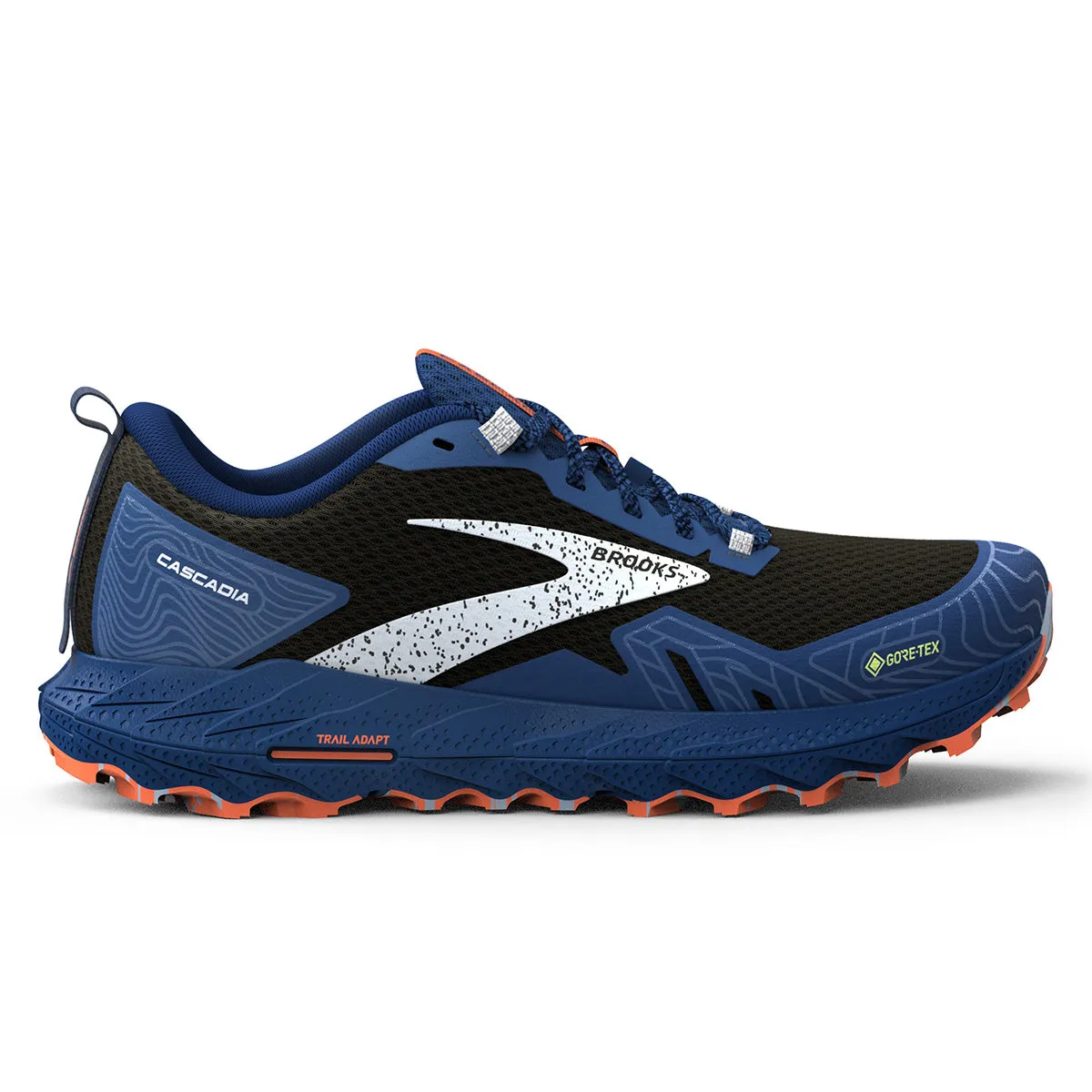 Mens Brooks Cascadia 17 GTX Trail Running Shoes - Black/Blue/Firecracker