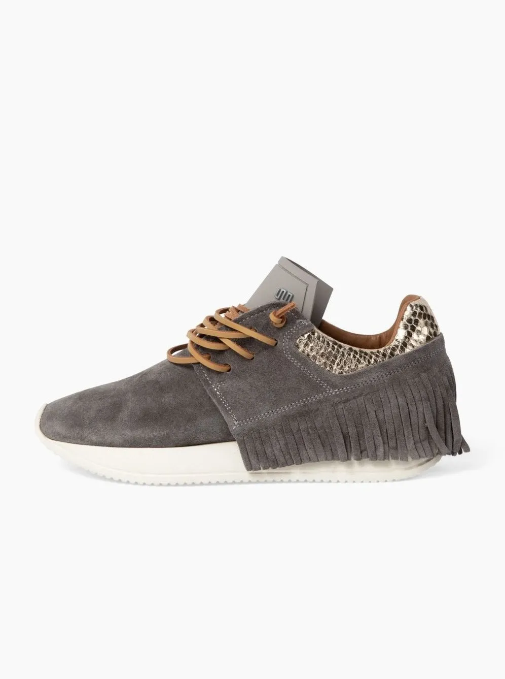 Esseutesse Suede Fringe Sneaker - Grey