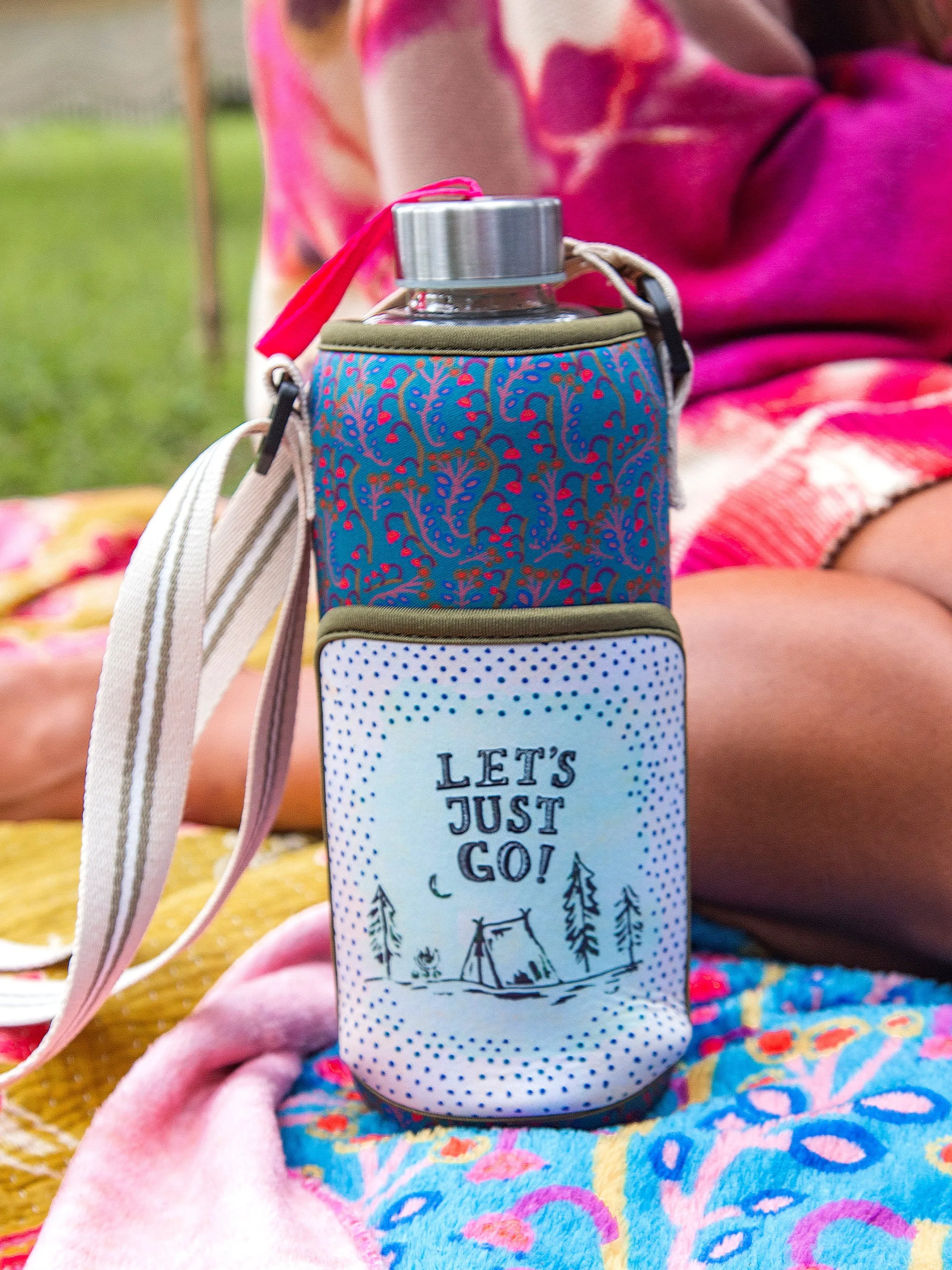 Insulated Water Bottle Carrier - Let's Just Go