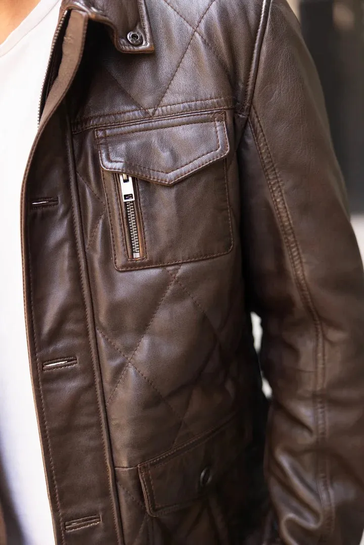 Men's Mauritius | Kalisdo CF Leather Jacket | Brown